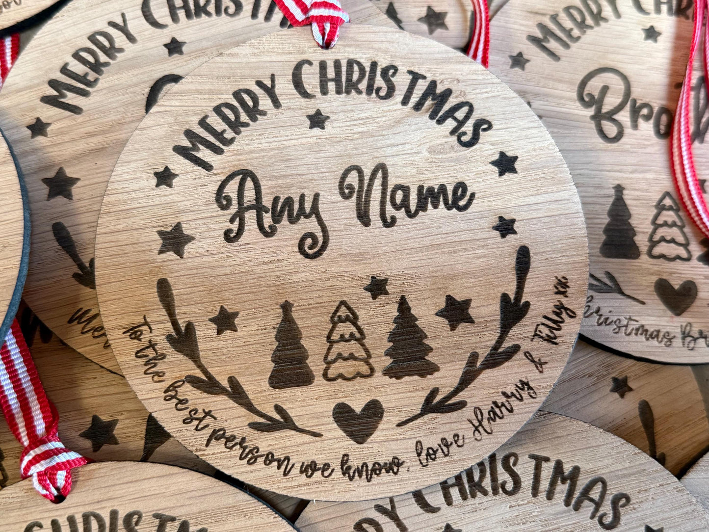 Large Personalised Bauble/Christmas Card Alternative