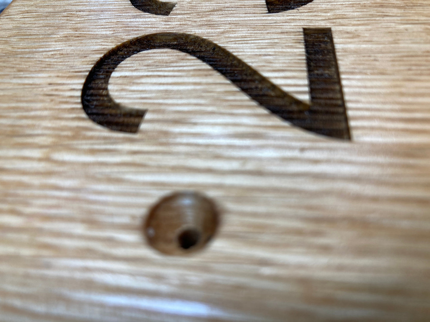 Soild Oak Engraved House Number Plaque