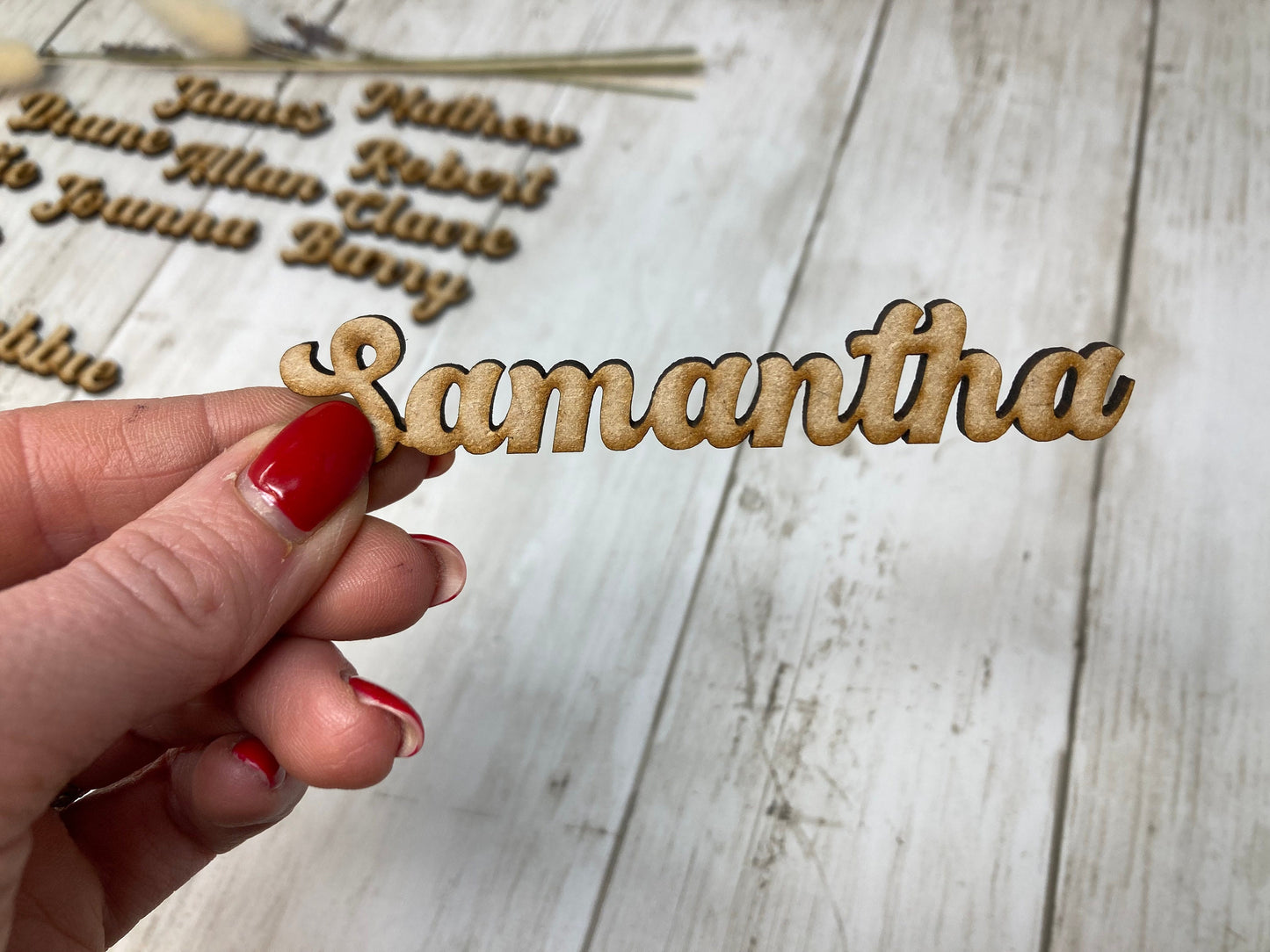 Wood Wedding Nameplaces, Name Cutouts