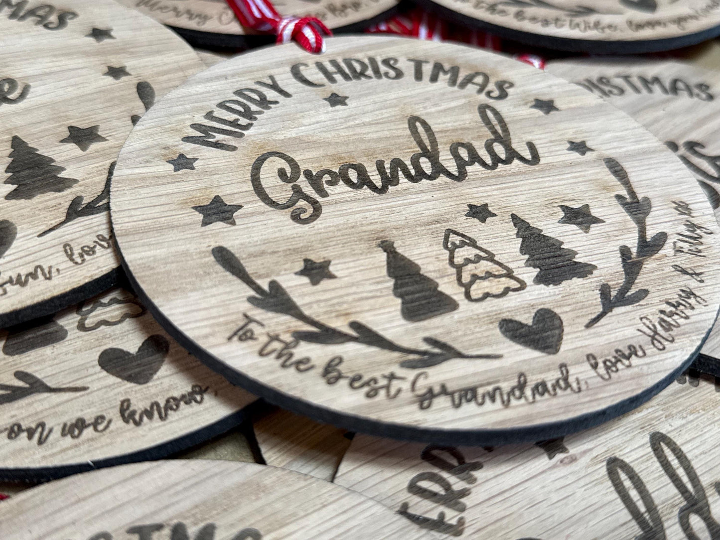 Large Grandad Personalised Bauble / Christmas Card Alternative