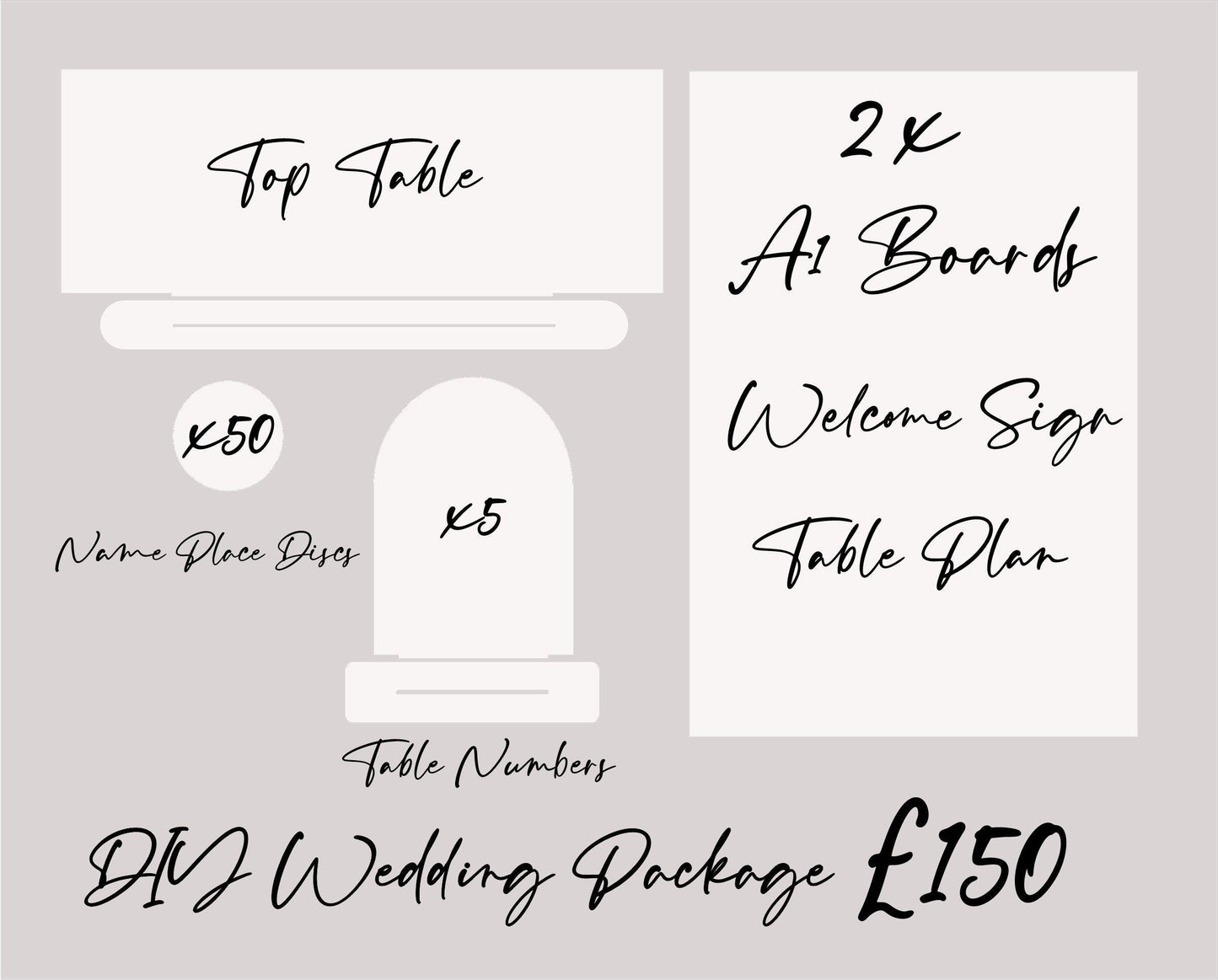 Blank Wedding Sign Package for DIY Wedding Signs