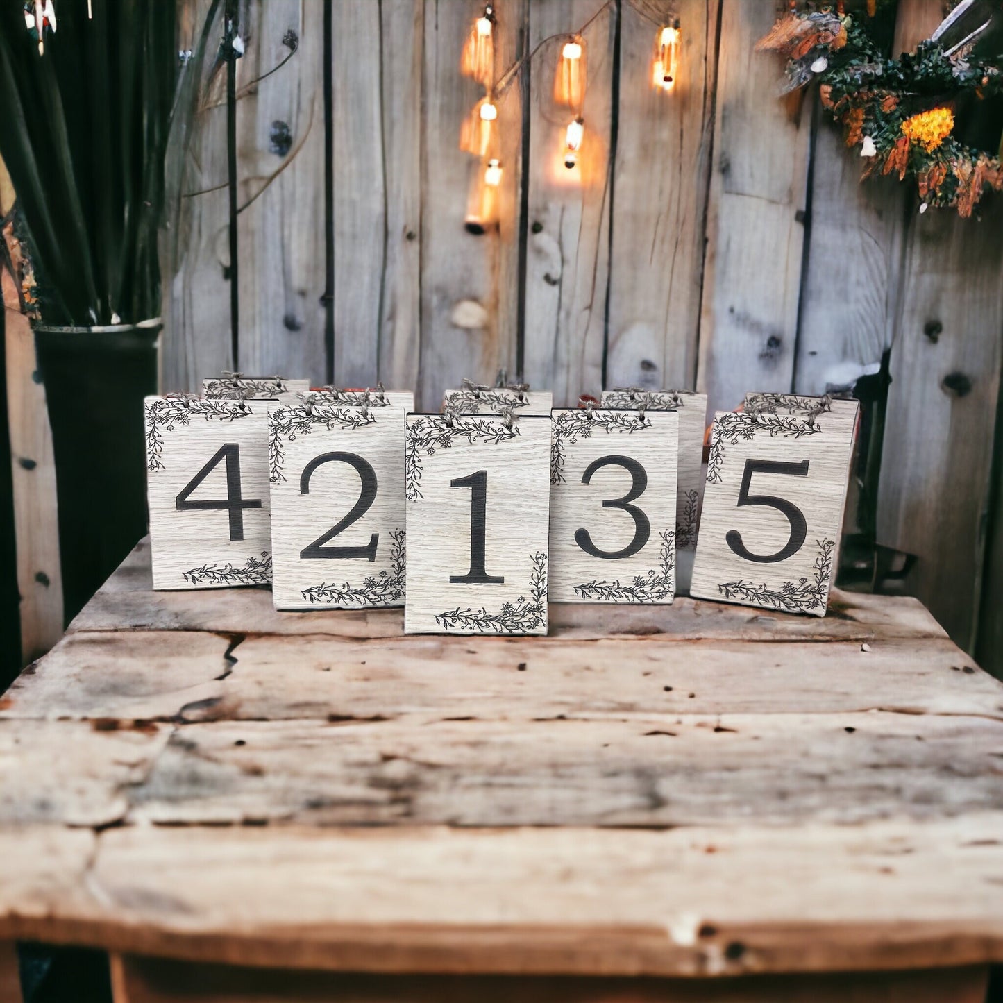 Rustic Wedding Oak Veneer Table Numbers