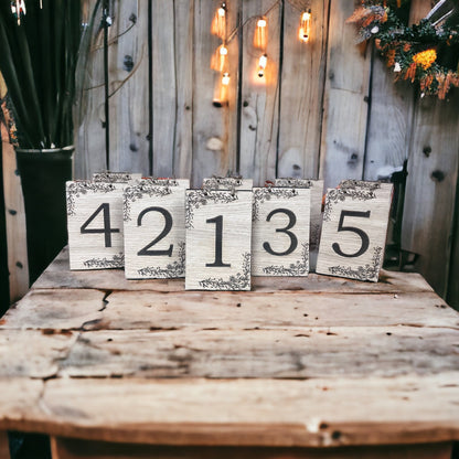 Rustic Wedding Oak Veneer Table Numbers