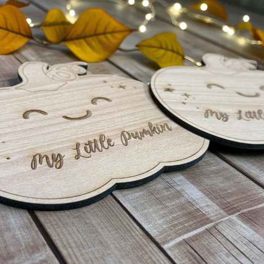 Wooden My Little Pumpkin Halloween Sign