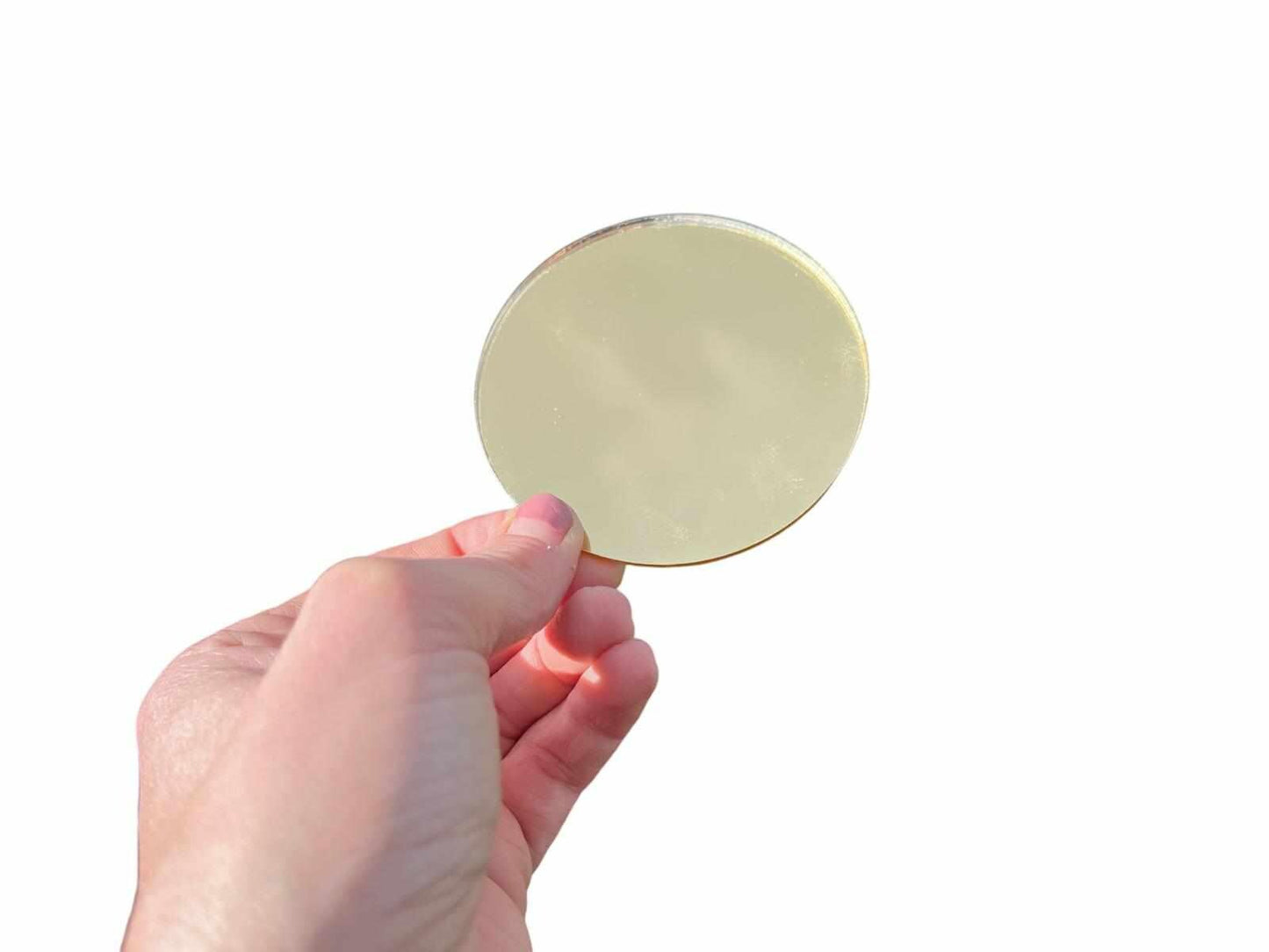 Pack of 10 Mirror Acrylic 7cm Blank Discs