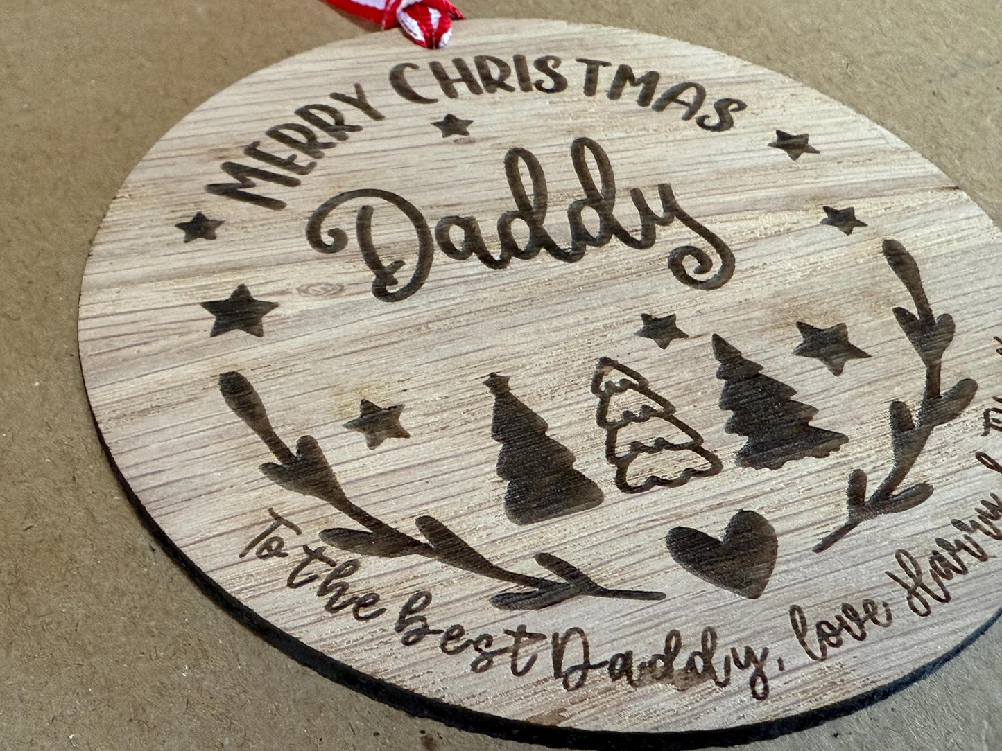 Large Daddy Personalised Bauble/Daddy Christmas Card Alternative