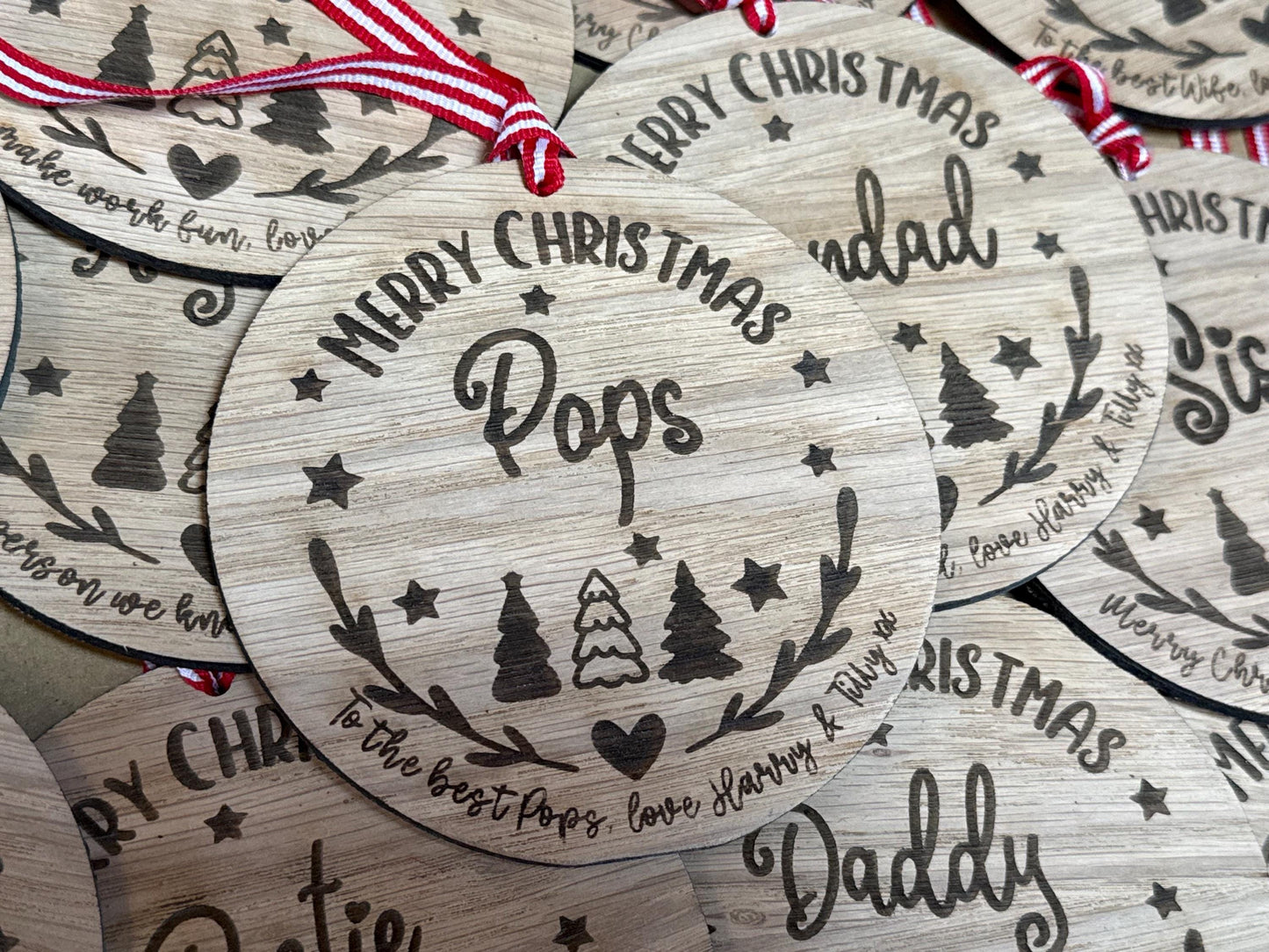 Large Pops Personalised Bauble / Christmas Card Alternative