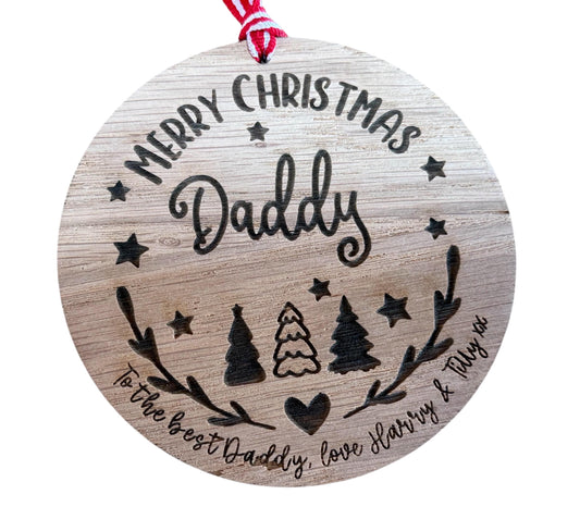 Large Daddy Personalised Bauble/Daddy Christmas Card Alternative