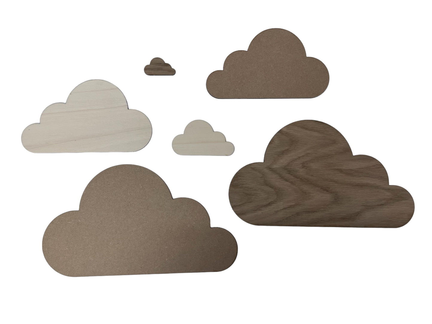 Pack of 4 Wood Cloud Blanks, Nursery Wall Decor