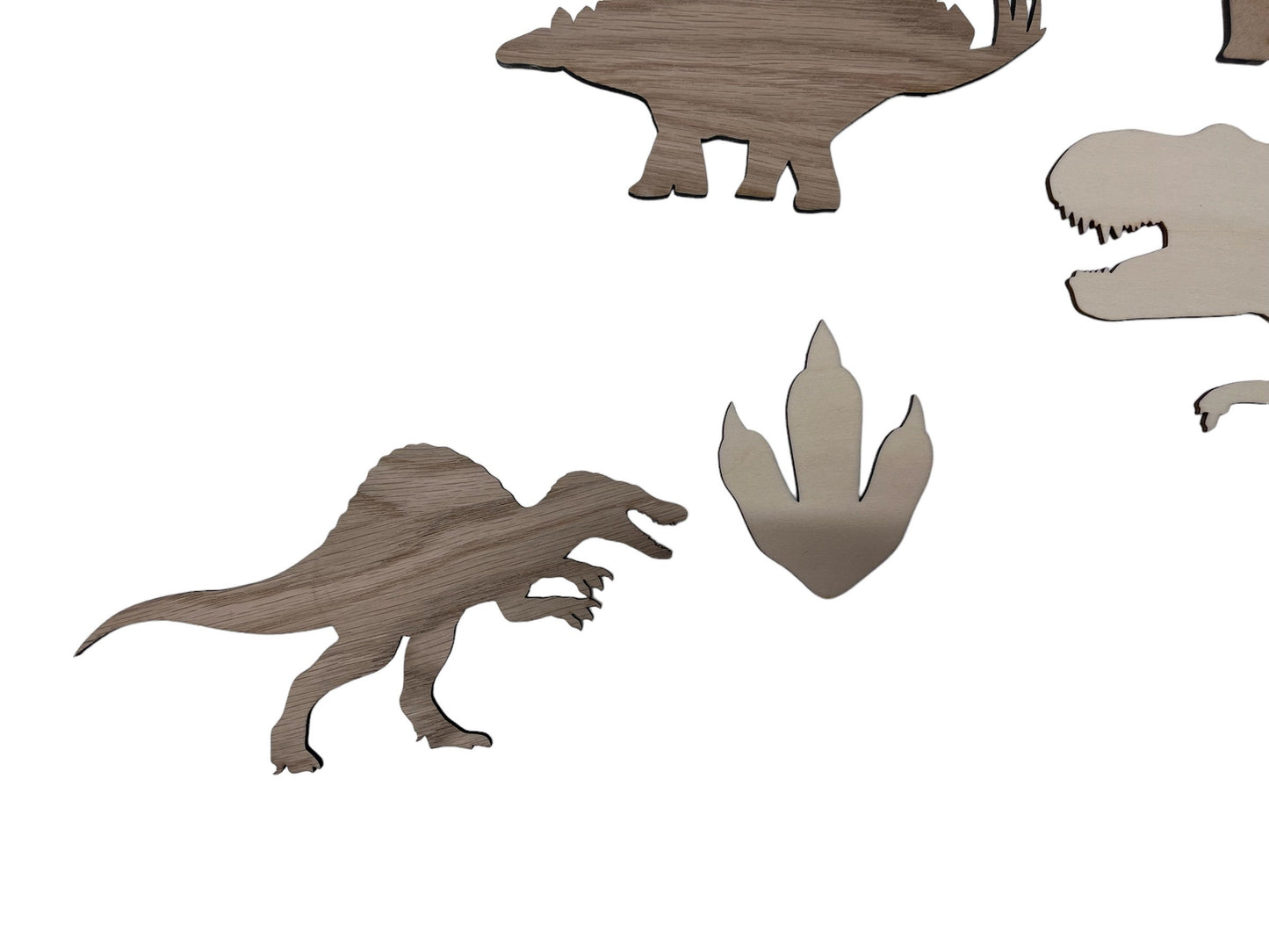 Pack of 7 wooden Dinosaurs