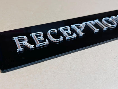 Acrylic Reception Door Sign with self adhesive