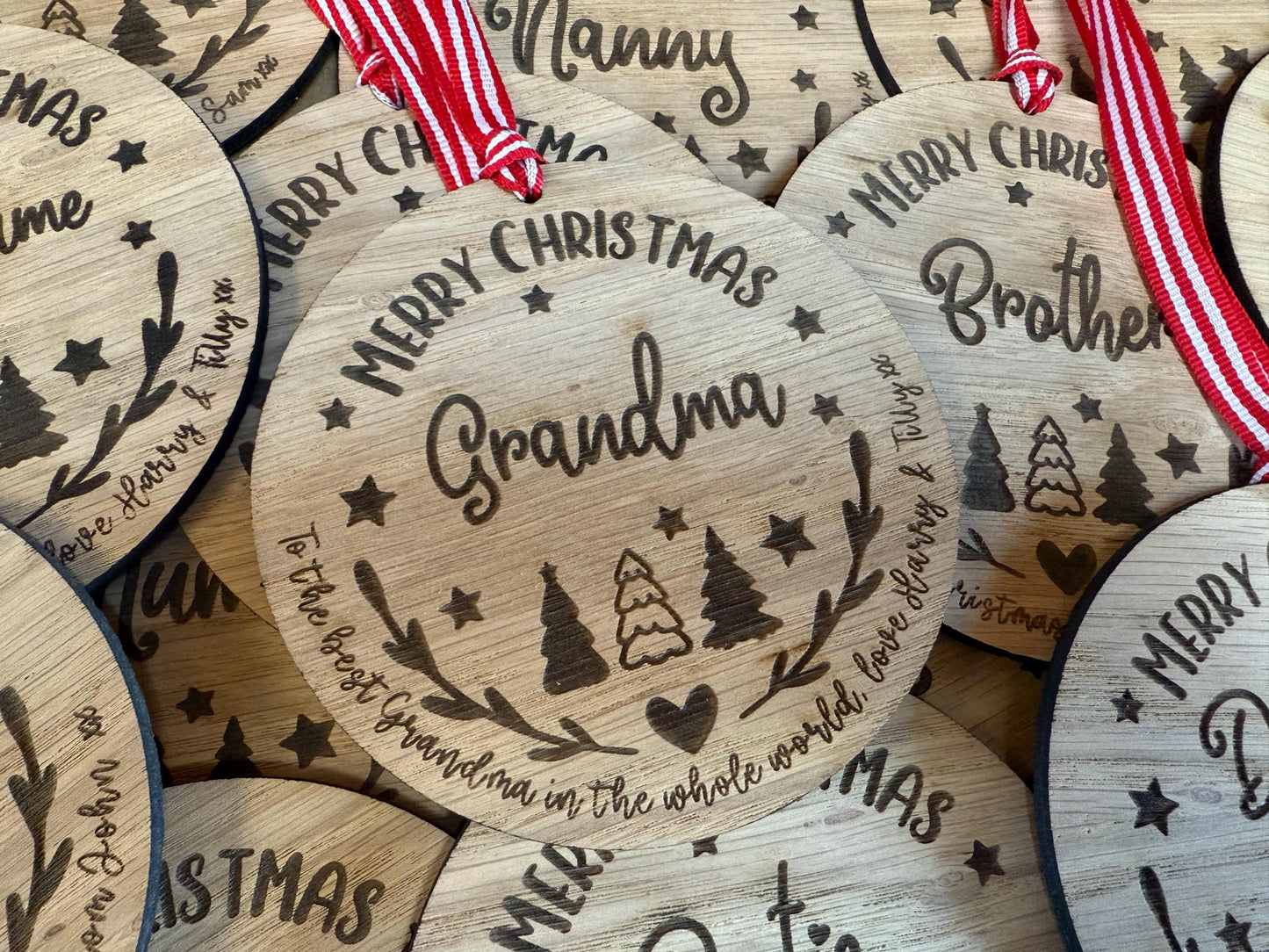 Large Grandma Personalised Bauble/Grandma Christmas Card Alternative