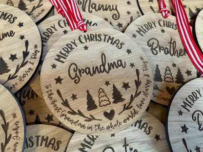 Large Grandma Personalised Bauble/Grandma Christmas Card Alternative