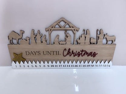 Oak and Acrylic Christmas Countdown