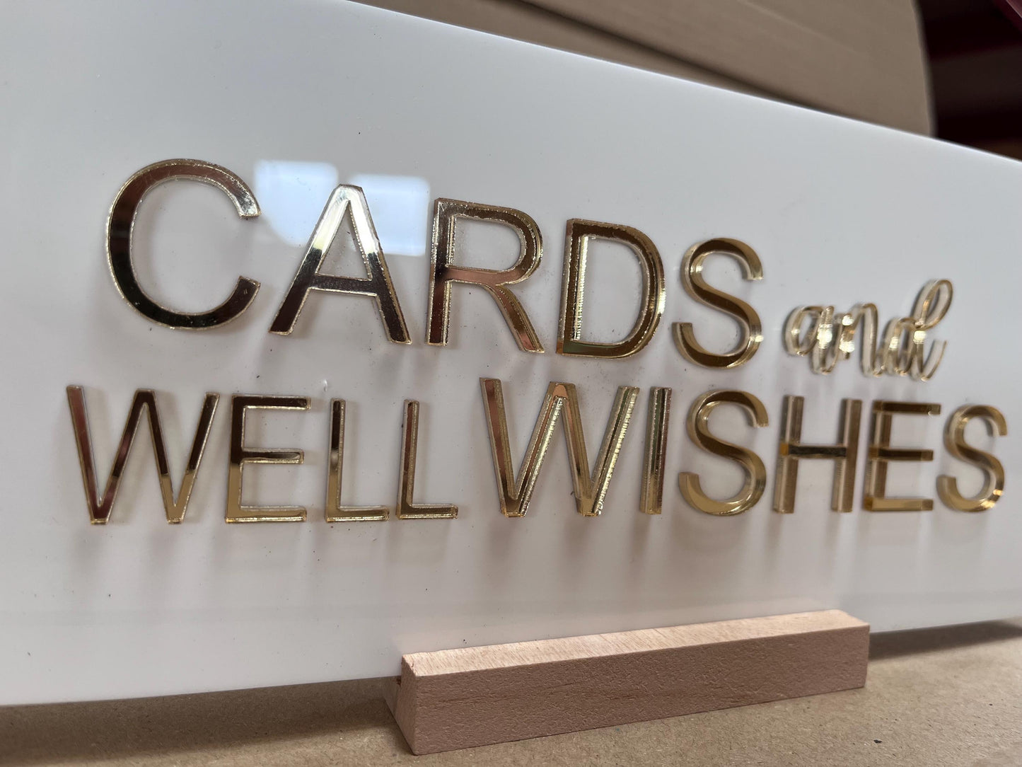 Cards and Well Wishes Acrylic Adhesive Letters for DIY signage