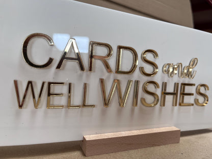 Cards and Well Wishes Acrylic Adhesive Letters for DIY signage