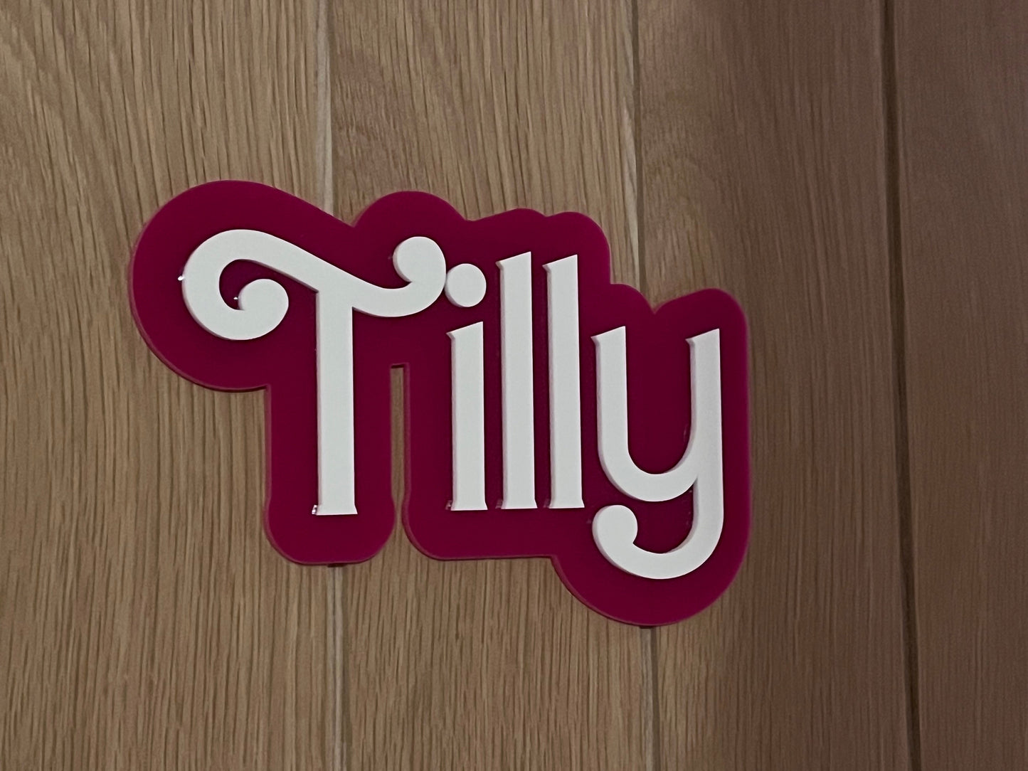 Pink and White Bedroom Door Sign