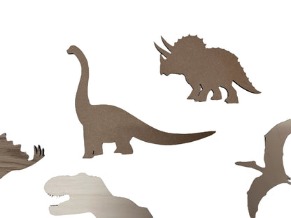 Pack of 7 wooden Dinosaurs