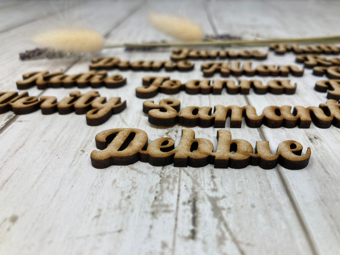 Wood Wedding Nameplaces, Name Cutouts