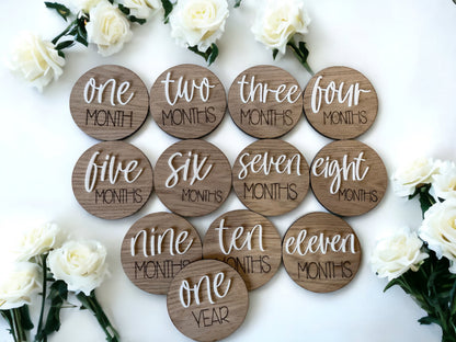Luxury Oak and Acrylic Milestone Discs