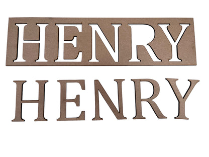 Large 10cm Wooden Toy box Name Letters With Stencil for Application and Peel Away Adhesive