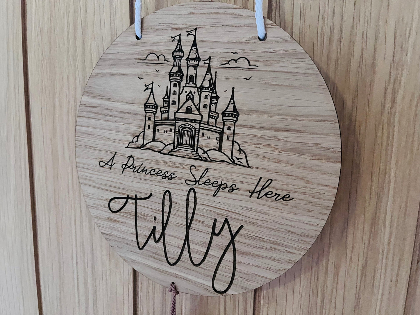 Princess themed Bedroom Name Sign with or without Tassel