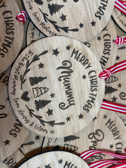 Large Mummy Personalised Bauble/Christmas Card Alternative