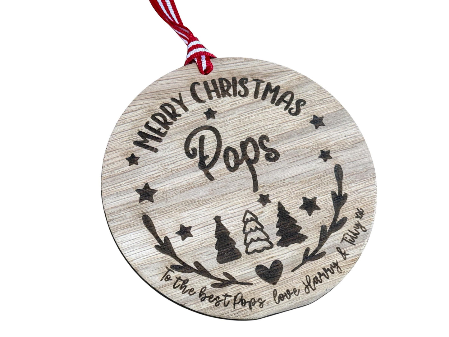 Large Pops Personalised Bauble / Christmas Card Alternative