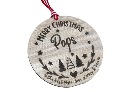 Large Pops Personalised Bauble / Christmas Card Alternative