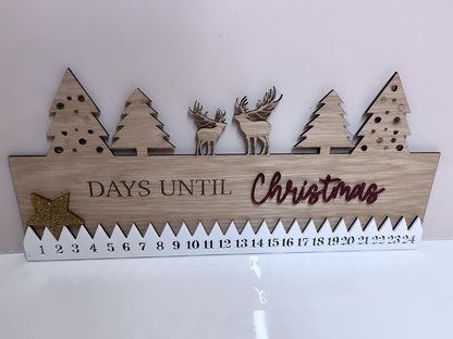 Oak and Acrylic Christmas Countdown