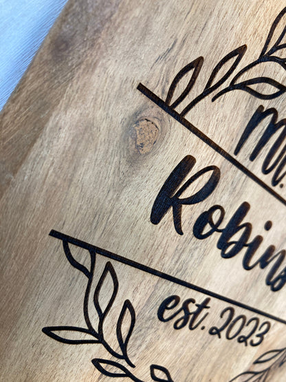 Personalised Mr & Mrs Wedding Board