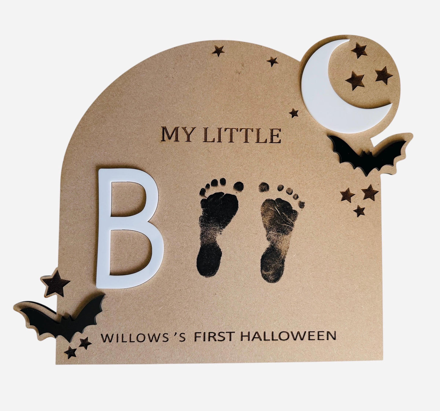 Wooden My Little Boo DIY Footprint Sign