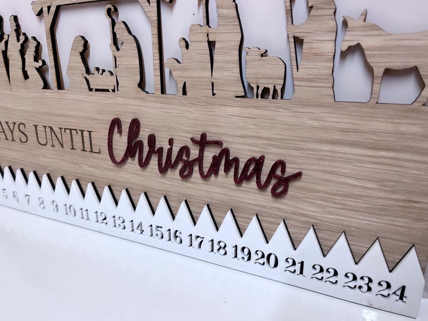 Oak and Acrylic Christmas Countdown