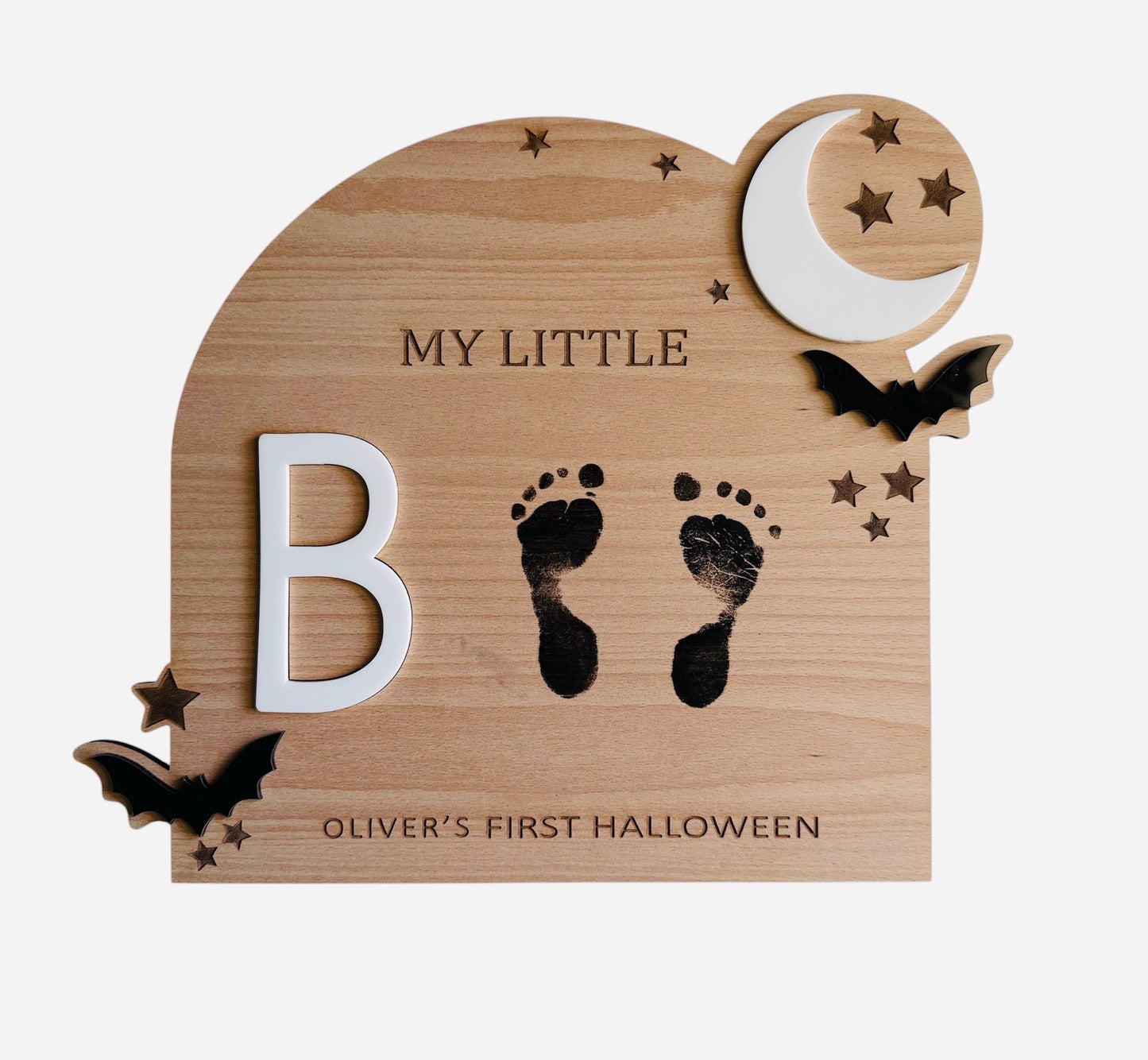Wooden My Little Boo DIY Footprint Sign