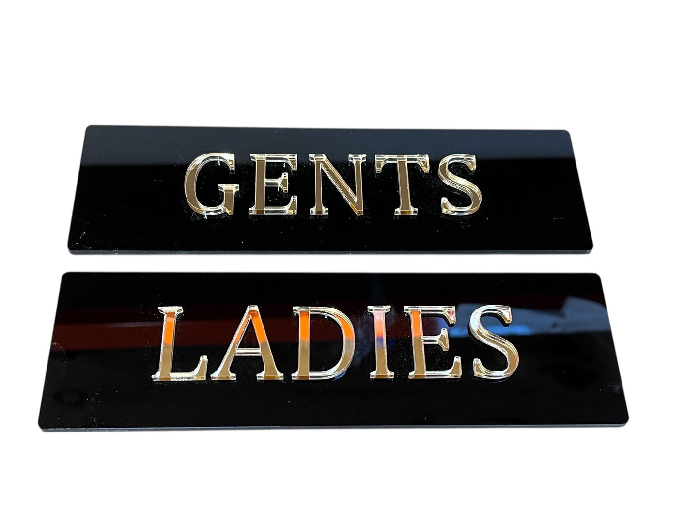 Acrylic Toilet Door Sign Ladies/Gents Text