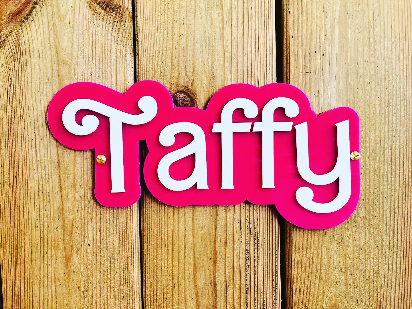Pink and White Stable Door Sign
