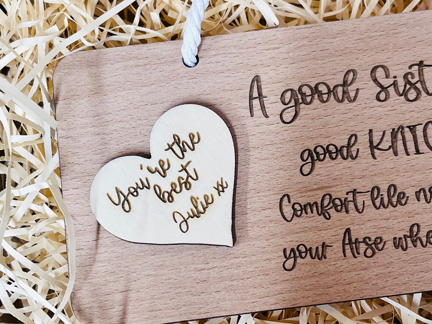 A Good Sister is Like Good Knickers Wood and Acrylic Sign