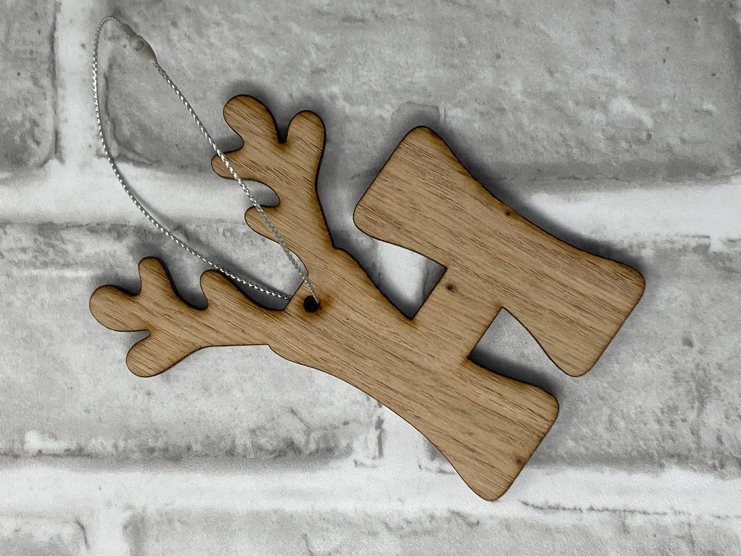 Initial Christmas Tree Decoration with Antlers