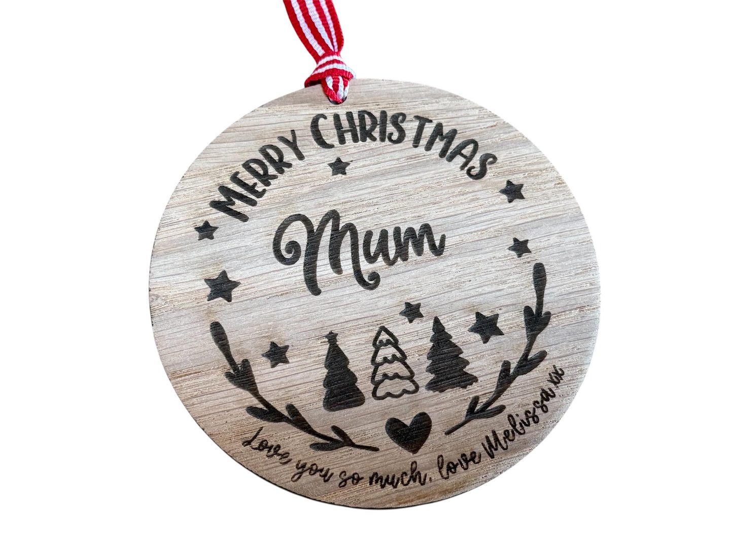 Large Mum Personalised Christmas Bauble/Christmas card alternatitive
