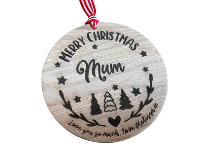 Large Mum Personalised Christmas Bauble/Christmas card alternatitive
