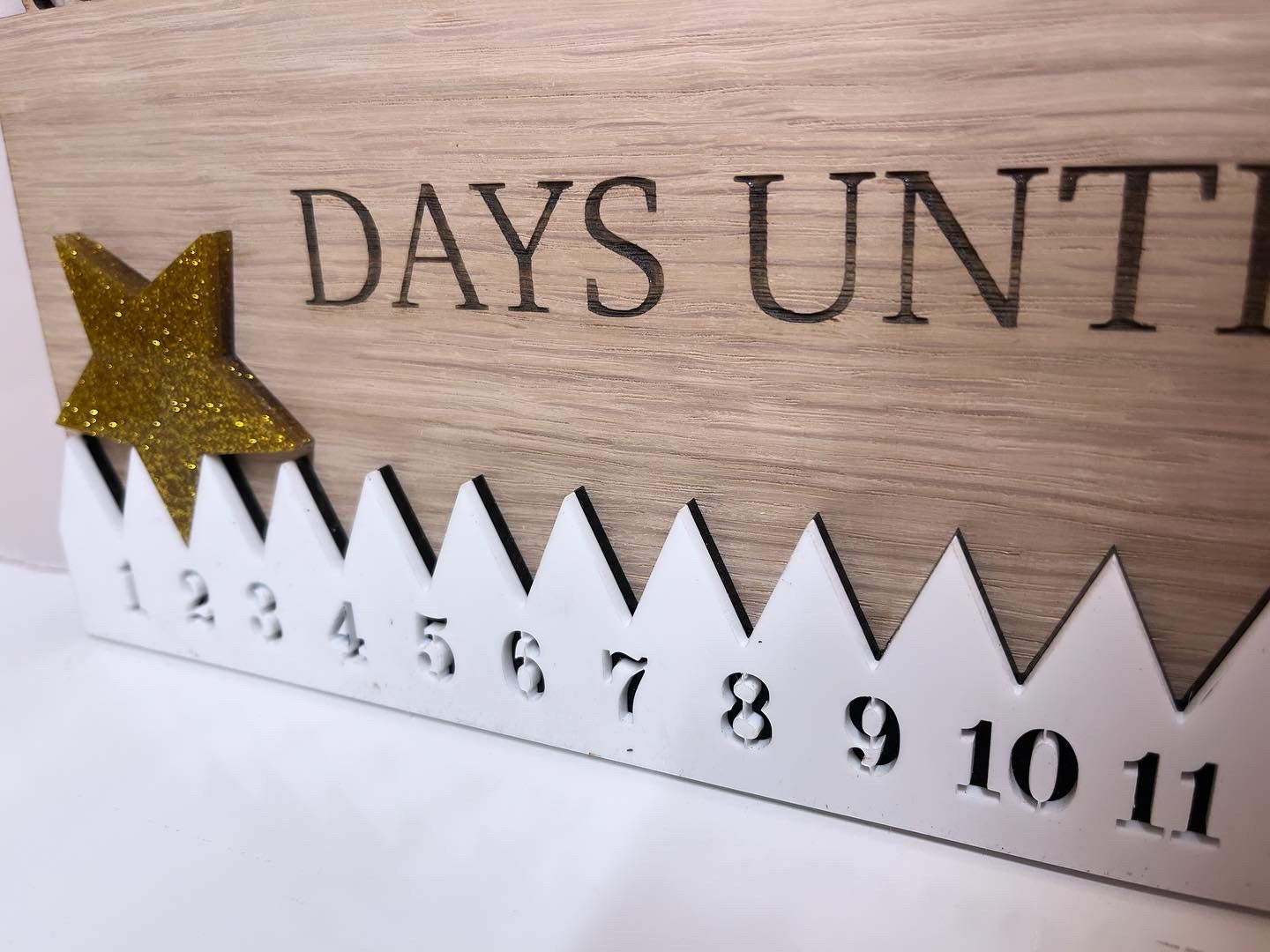 Oak and Acrylic Christmas Countdown
