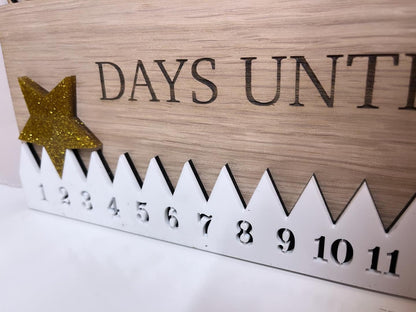 Oak and Acrylic Christmas Countdown