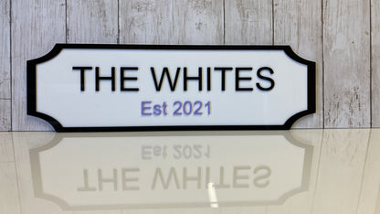 Large 3D Family Name street sign