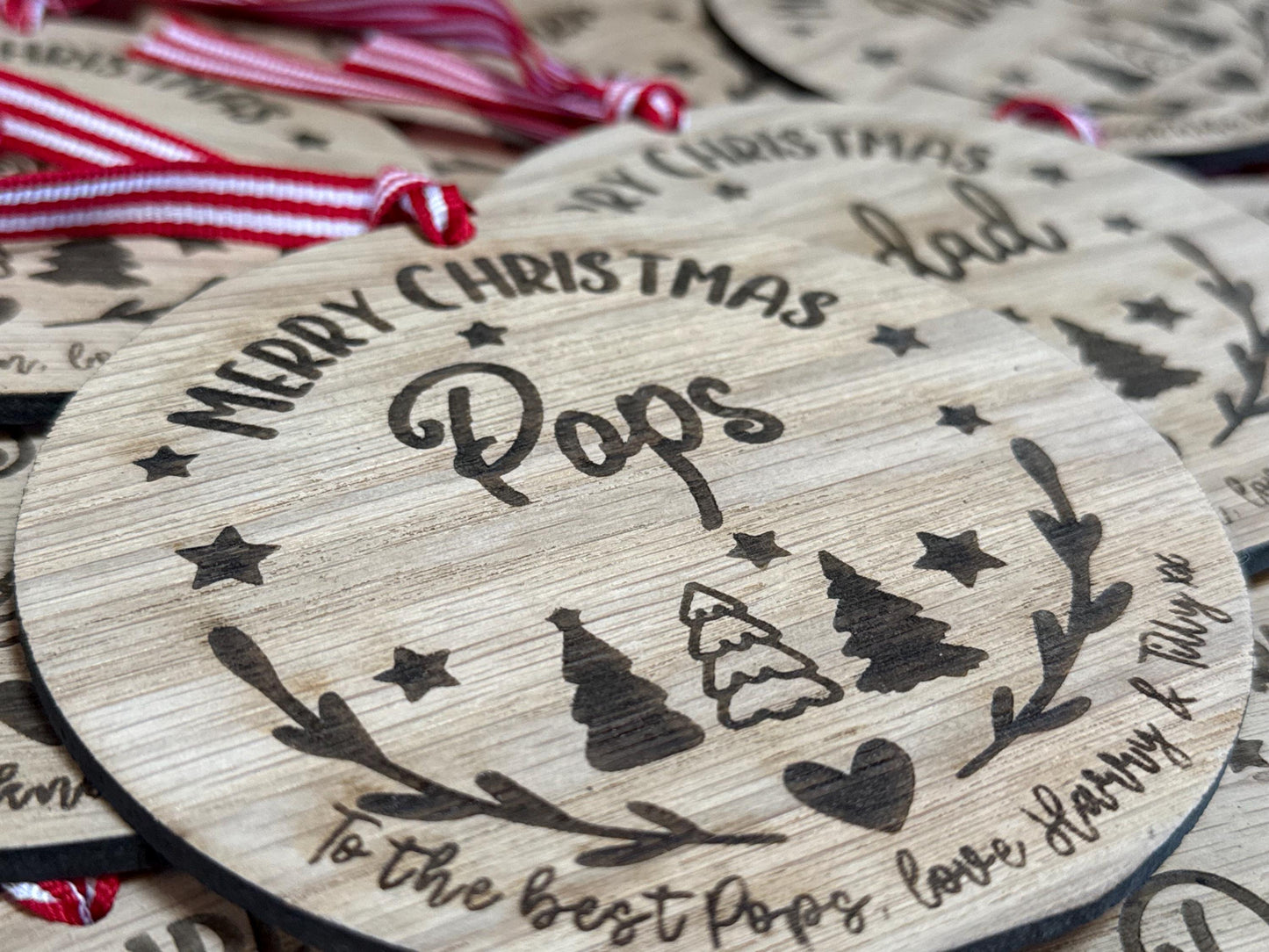Large Pops Personalised Bauble / Christmas Card Alternative