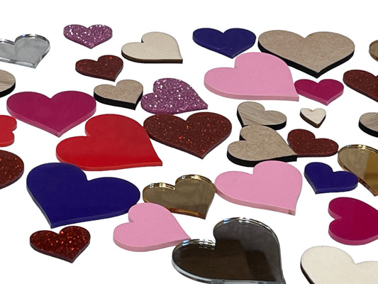 Heart Shaped Acrylic Blanks Pack of 20