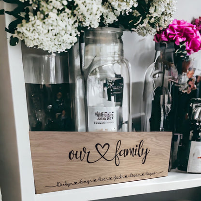 Wooden Our Family Sign featuring Family Names
