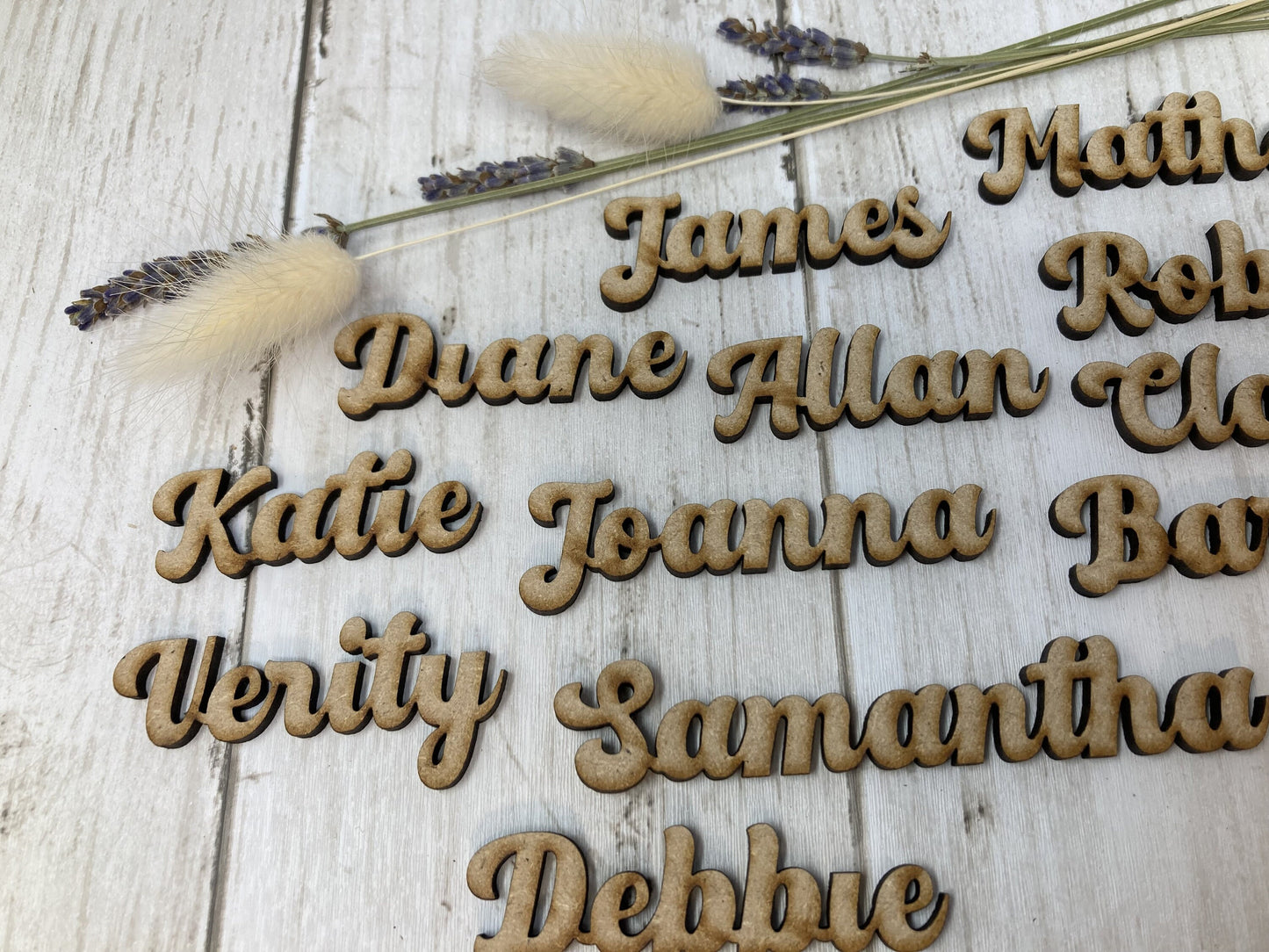 Wood Wedding Nameplaces, Name Cutouts