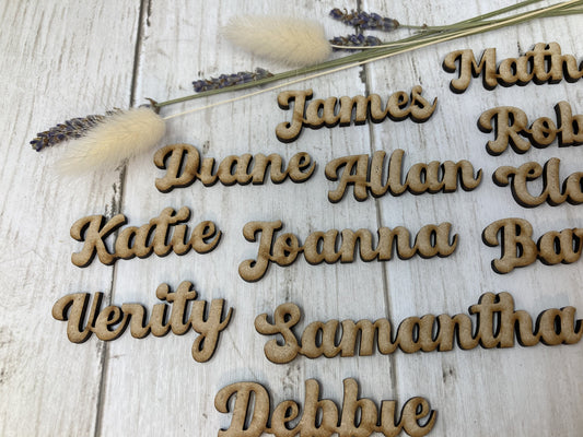 Wood Wedding Nameplaces, Name Cutouts