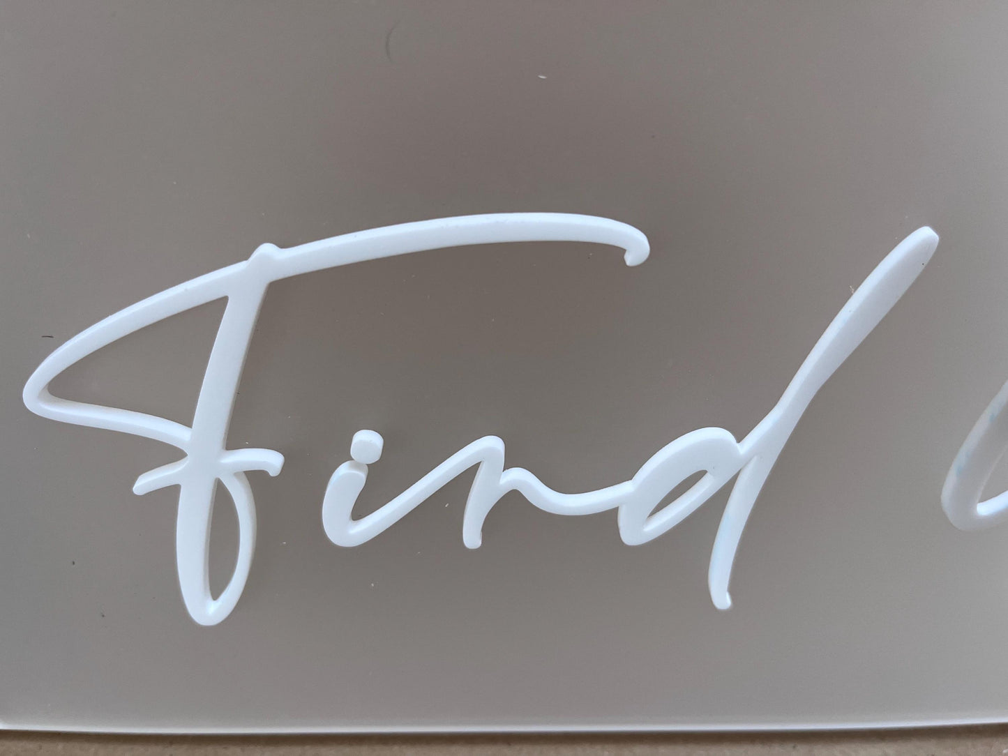 Find Your Seat Adhesive Acrylic Text , White / Gold/ Silver or Black