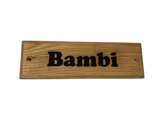 Soild Oak Engraved Stable Door Plaque